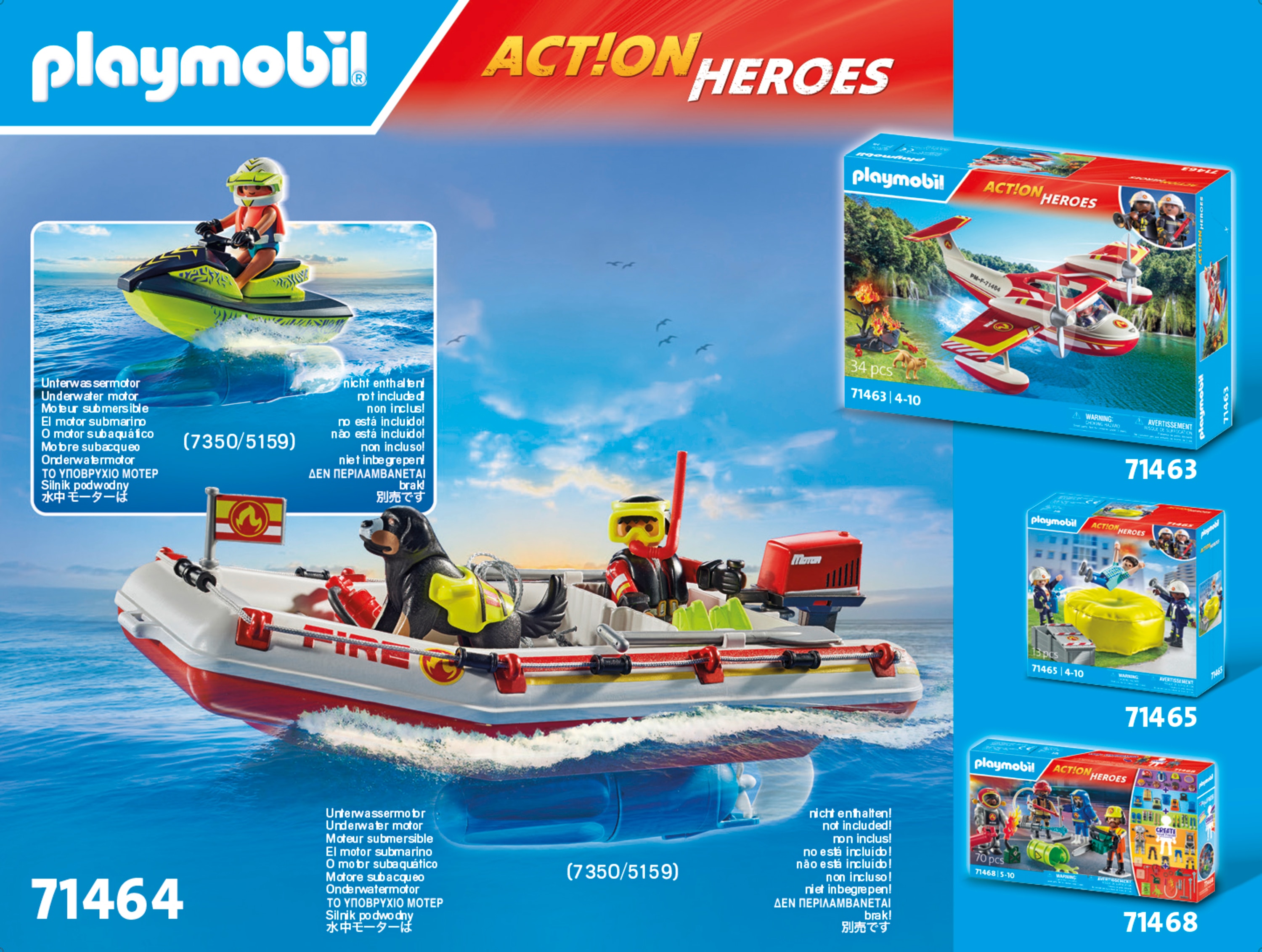 Bote de bomberos con moto acuática Playmobil Action Heroes 5