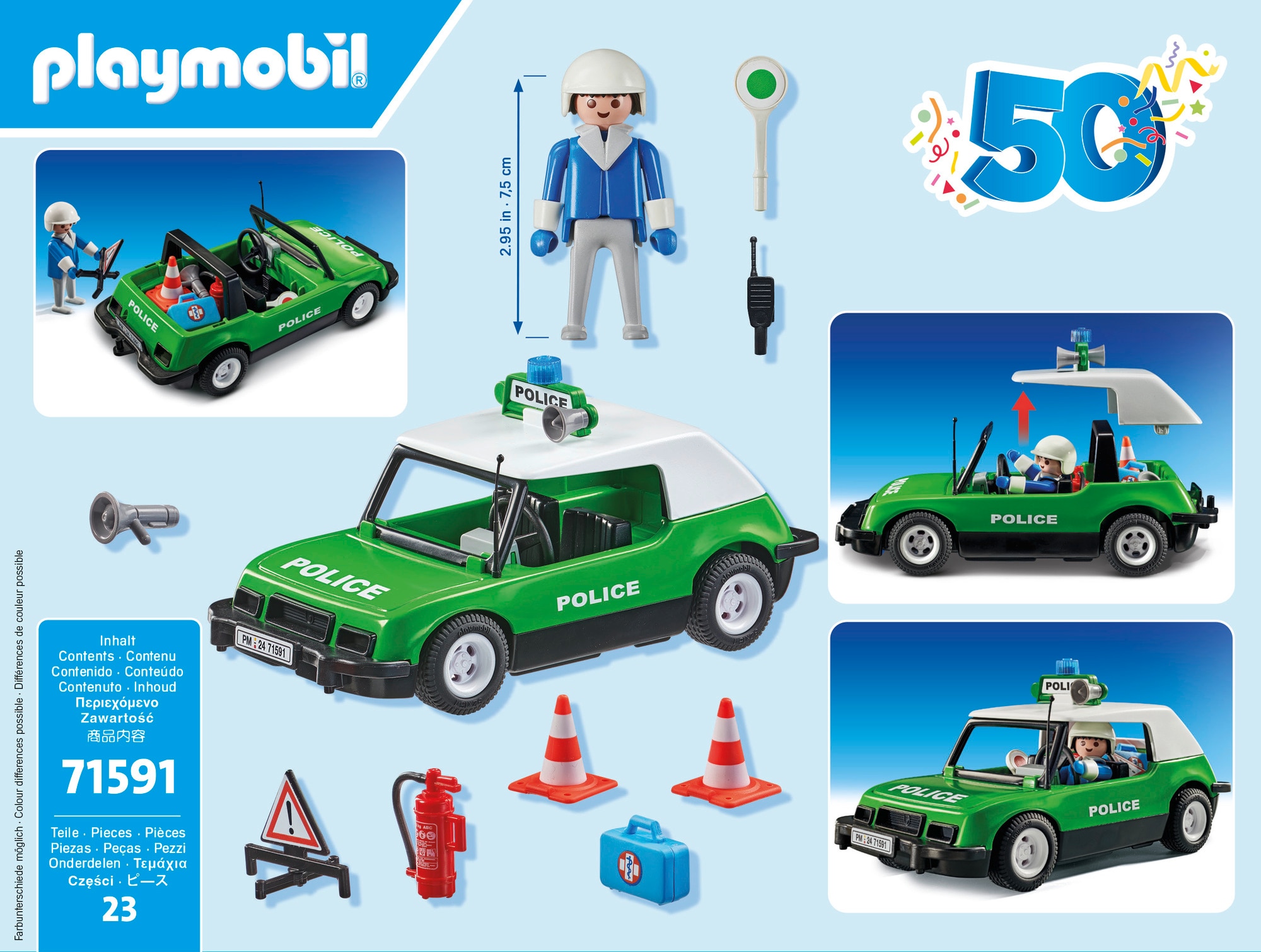 Coche policía clásico Playmobil 50th Anniversary 4