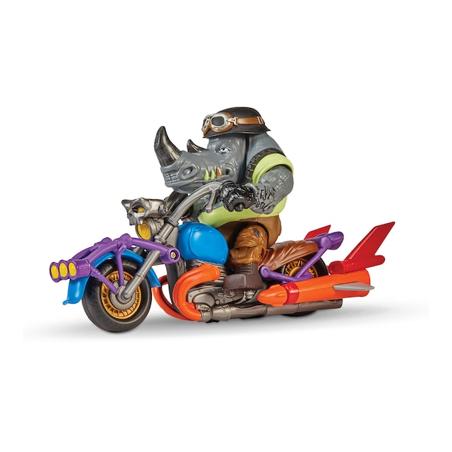 Vehículo Cycle con Rocksteady Tortugas Ninja Famosa