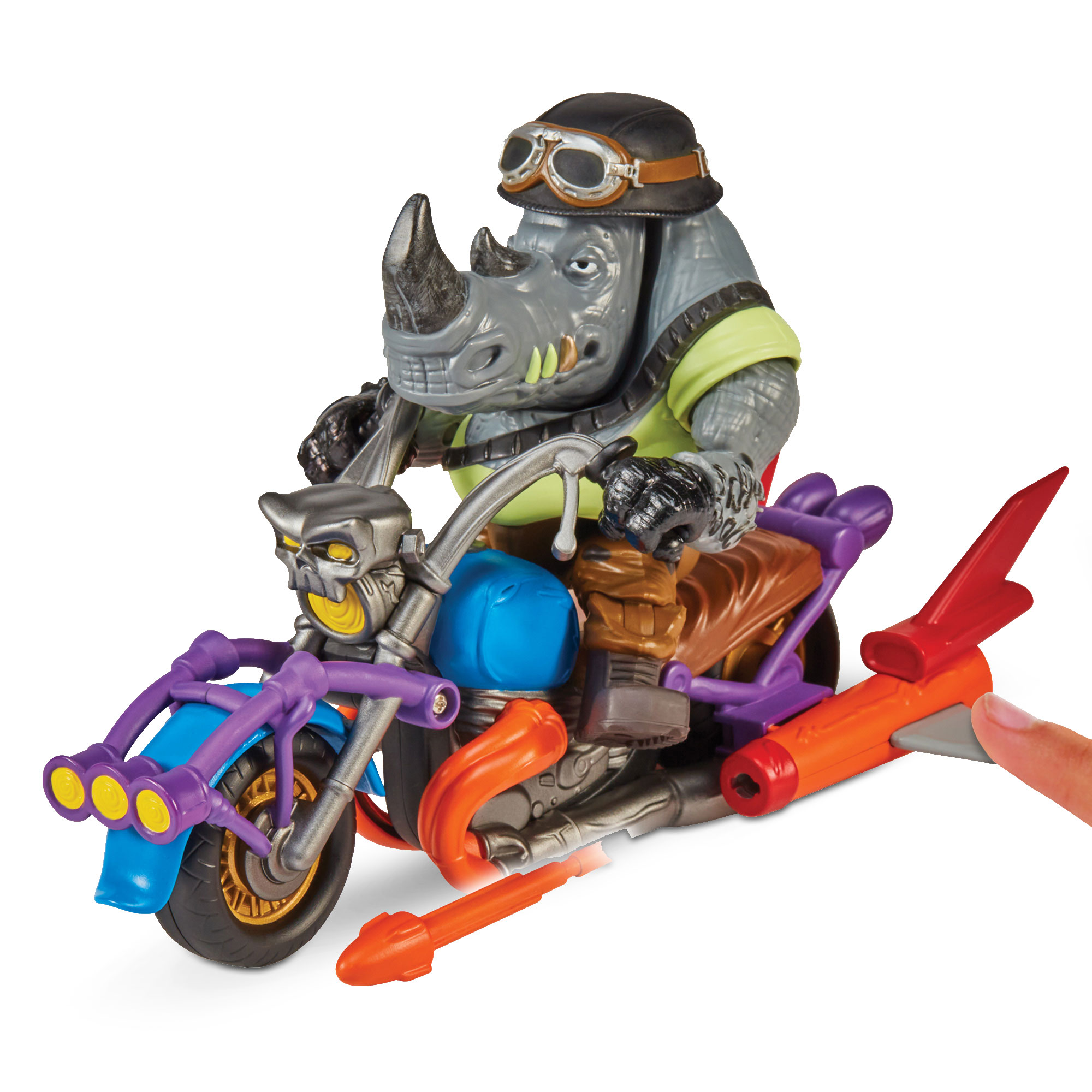 Vehículo Cycle con Rocksteady Tortugas Ninja Famosa 3