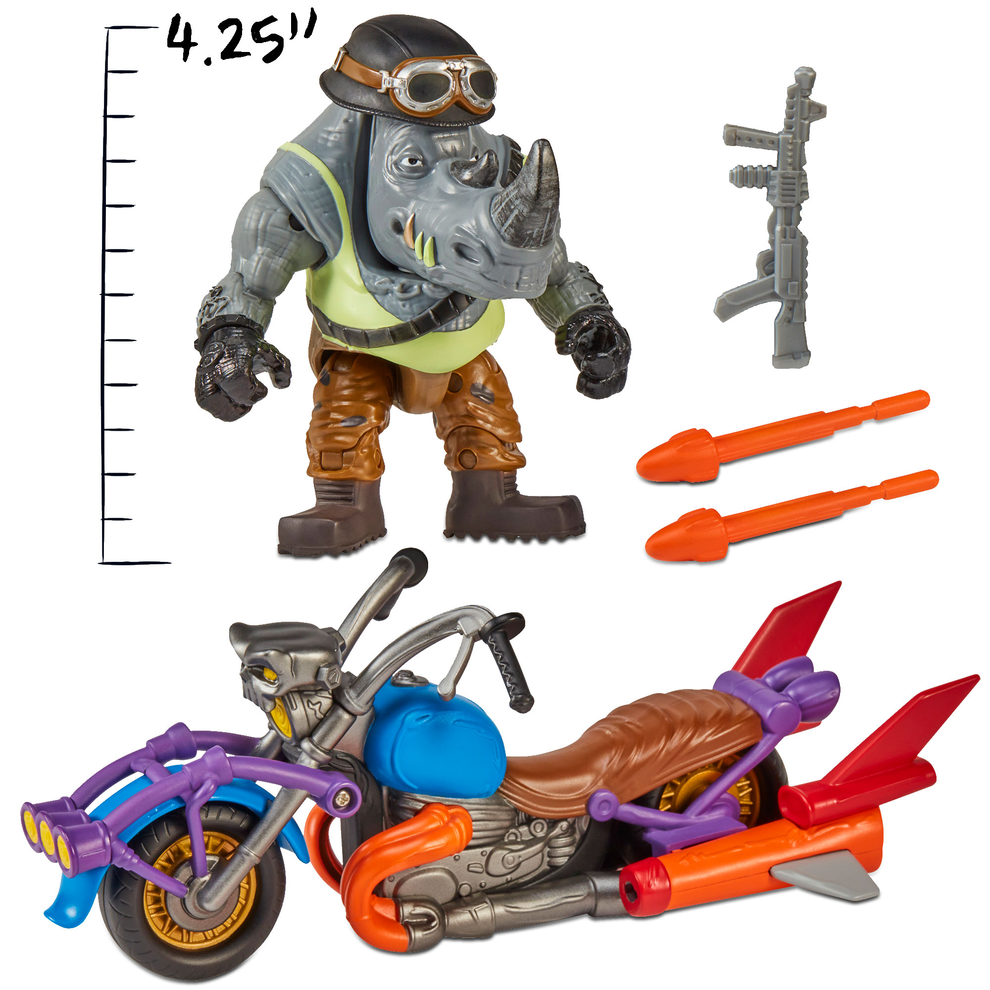 Vehículo Cycle con Rocksteady Tortugas Ninja Famosa 4