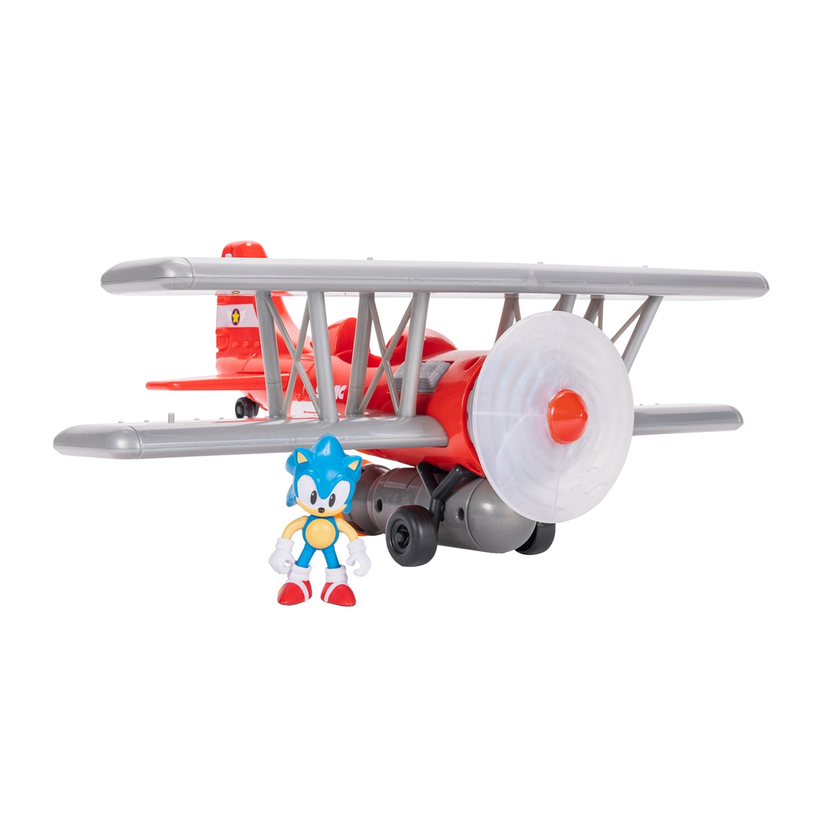 Imagen 0 de Avioneta Tornado Biplano con Funciones con Figura 6 cm Sonic Jakks Pacific