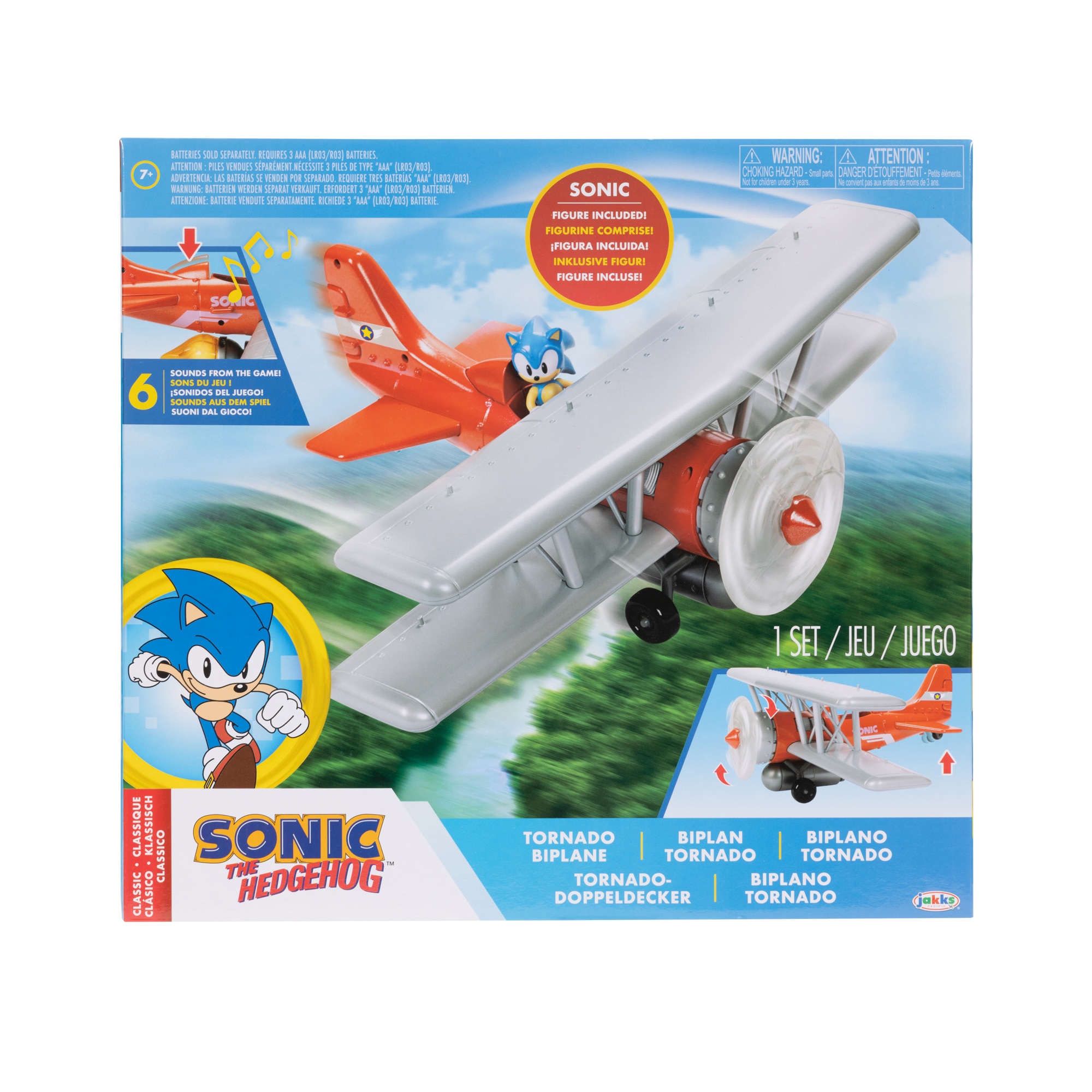 Avioneta Tornado Biplano con Funciones con Figura 6 cm Sonic Jakks Pacific 2