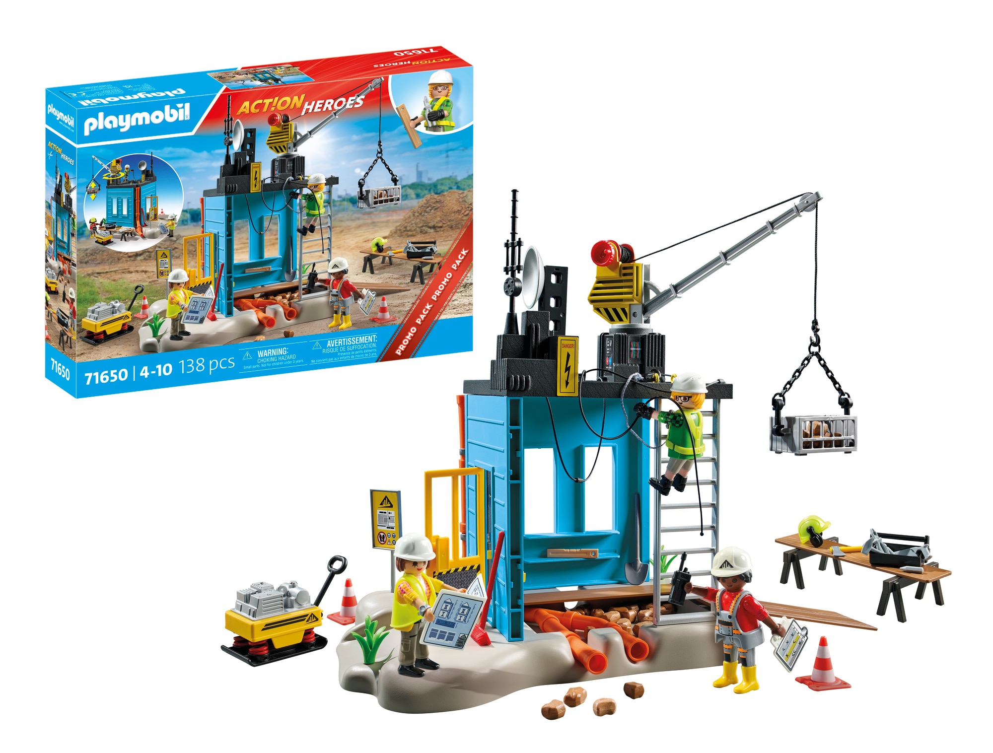 Promo Pack construcción Playmobil Action Heroes 3