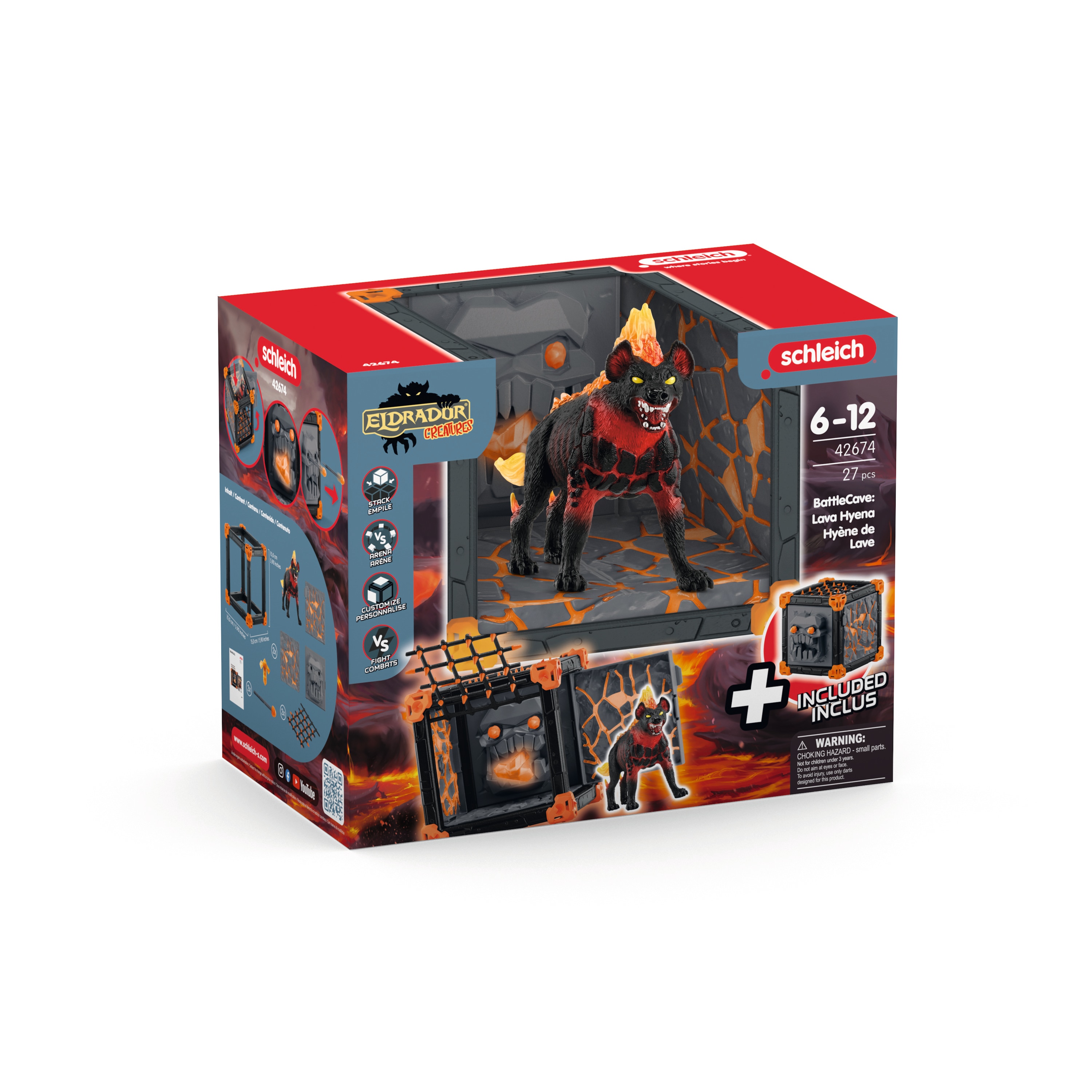 Playset BattleCave Hiena de lava Schleich 4