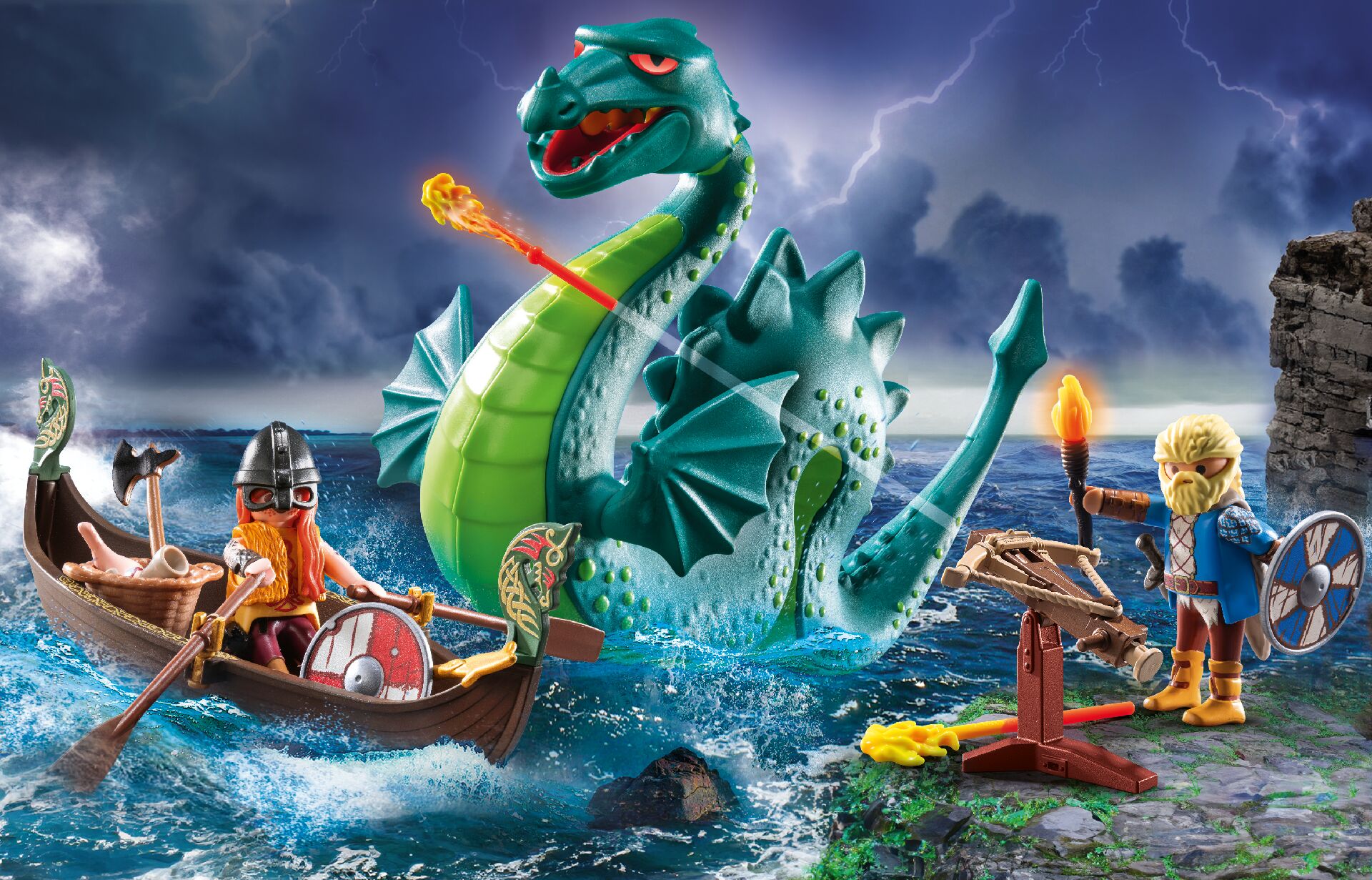 Vikingos con monstruo marino Playmobil 4