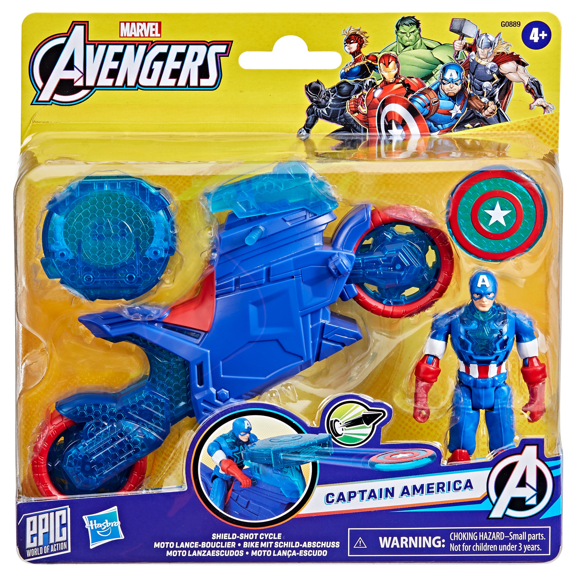 Moto lanzaescudos del Capitán América Epic World of Action Avengers Marvel Hasbro 2