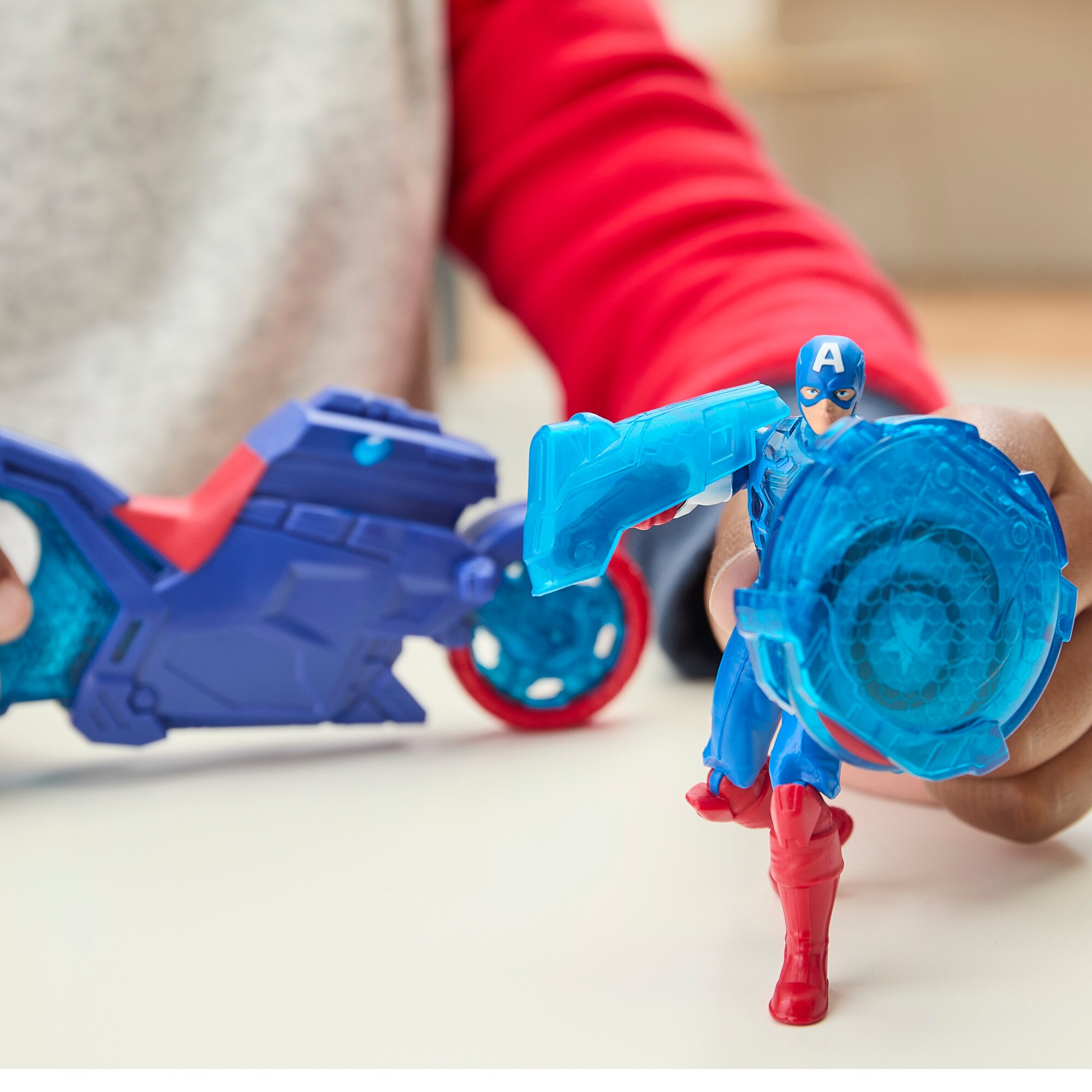 Moto lanzaescudos del Capitán América Epic World of Action Avengers Marvel Hasbro 6
