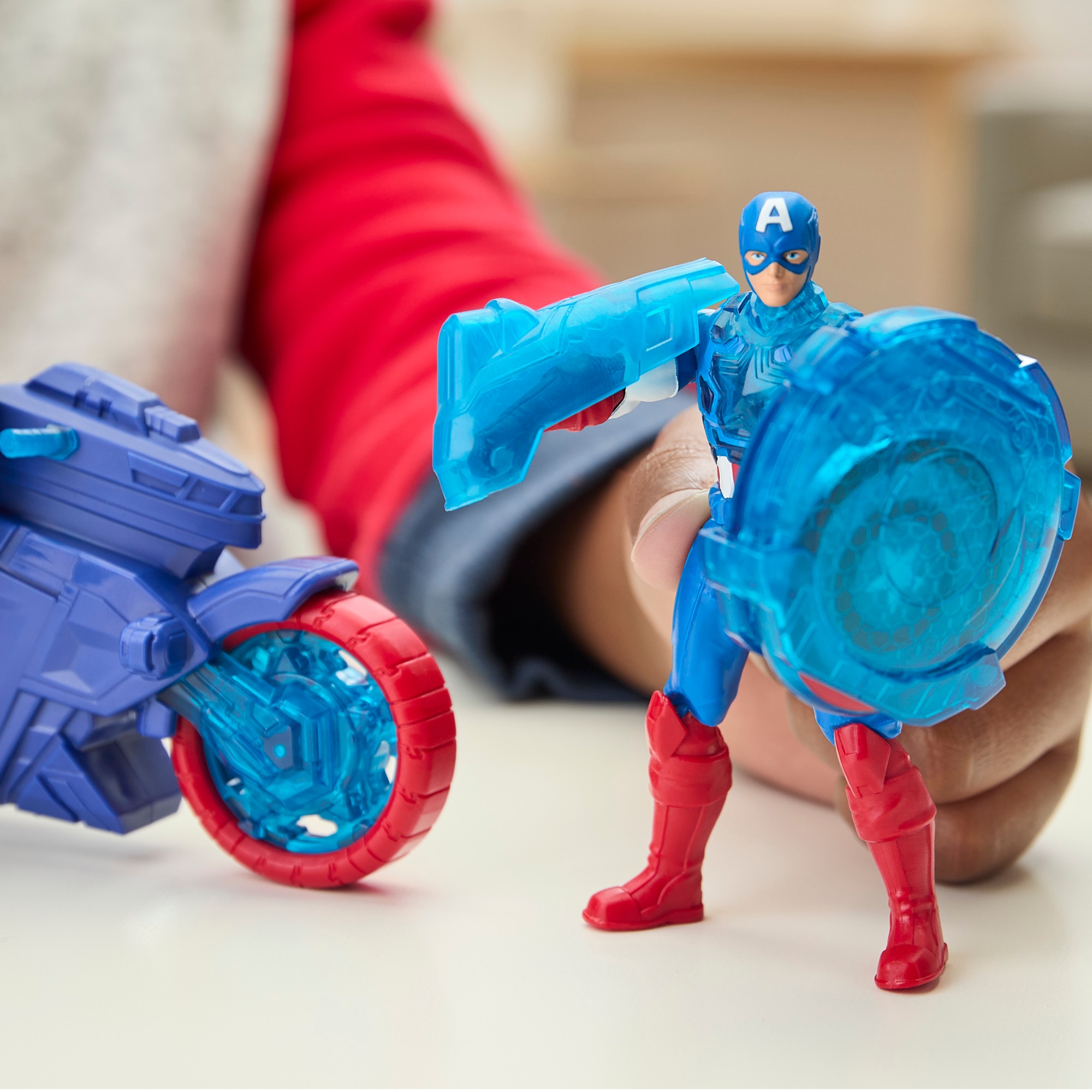 Moto lanzaescudos del Capitán América Epic World of Action Avengers Marvel Hasbro 7