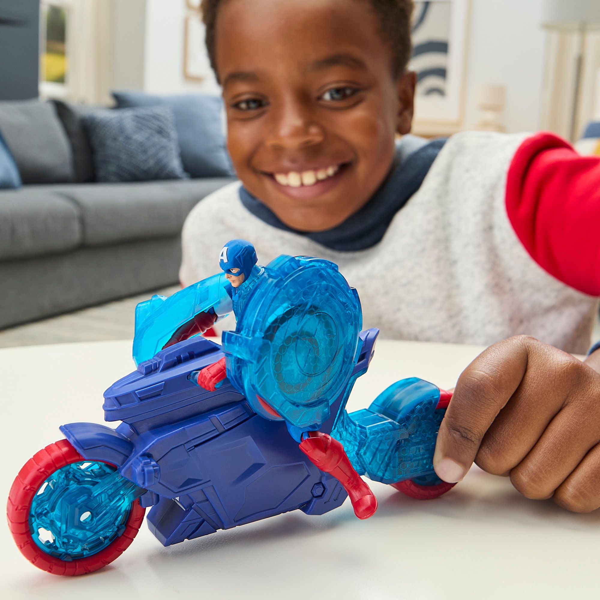 Moto lanzaescudos del Capitán América Epic World of Action Avengers Marvel Hasbro 8