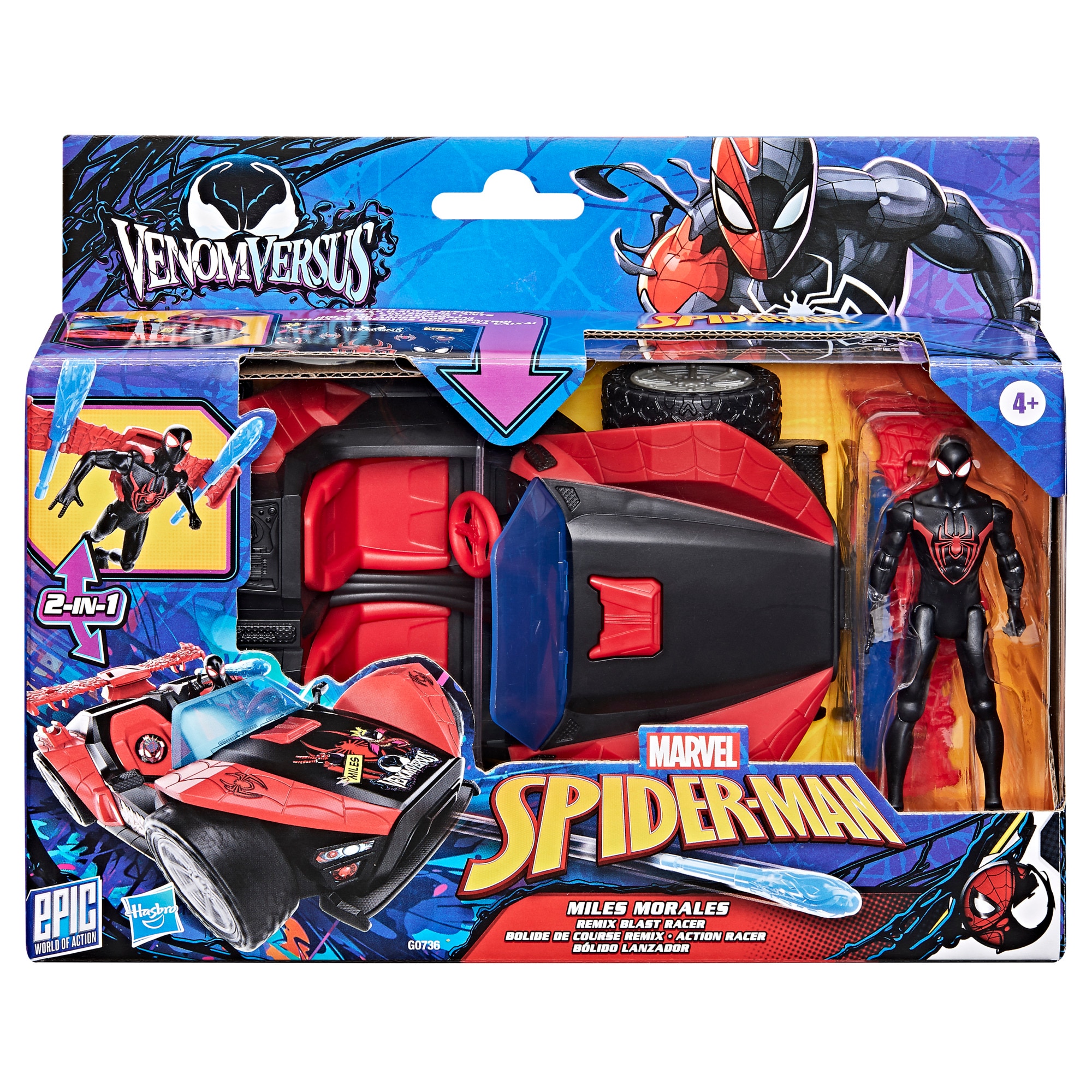Bólido lanzador de Miles Morales Epic World of Action Spider-Man VenomVersus Marvel Hasbro 2