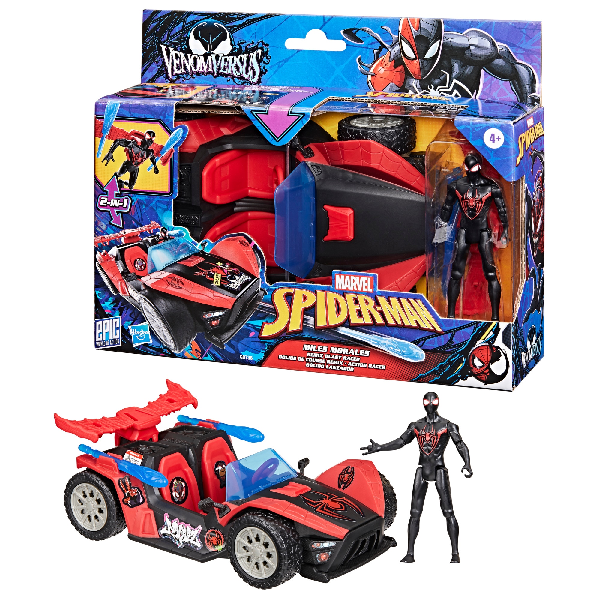 Bólido lanzador de Miles Morales Epic World of Action Spider-Man VenomVersus Marvel Hasbro 4