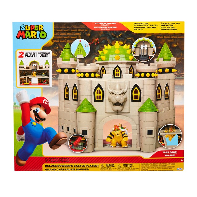 Imagen 0 de Castillo Bowser con sonidos, música y accesorios. Incluye figura Bowser de 6 cm. Licencia Super Mario. Jakks Pacific