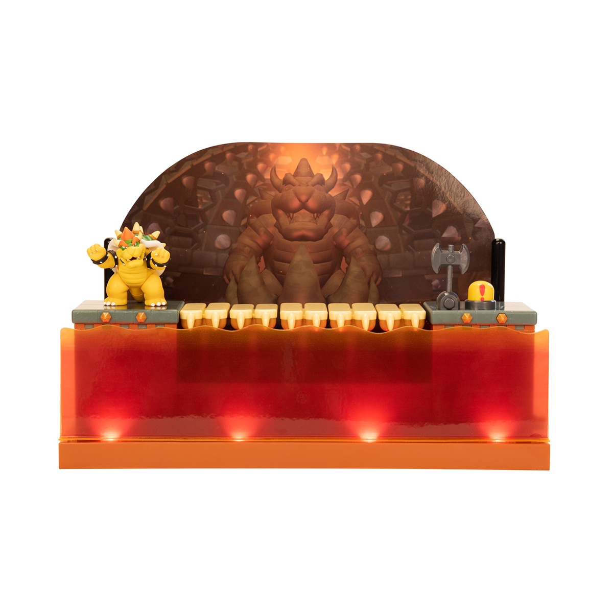 Set de batalla Puente de Bowser con luces, sonidos y accesorios. Incluye figura Bowser 6 cm. Licencia Super Mario. Jakks Pacific 4