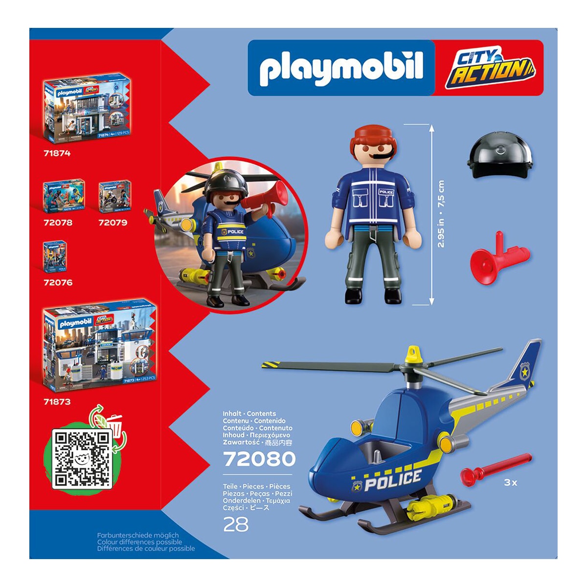 Helicóptero de policía con radar Playmobil 3