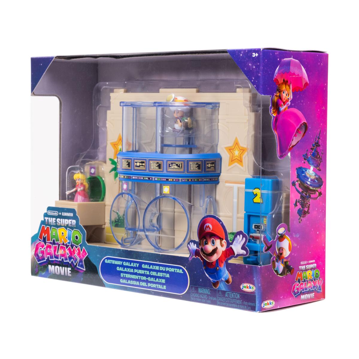 Diorama con 2 figuras coleccionables de Peach y Capitán Toad. Edición especial película Super Mario Bros Galaxy 2