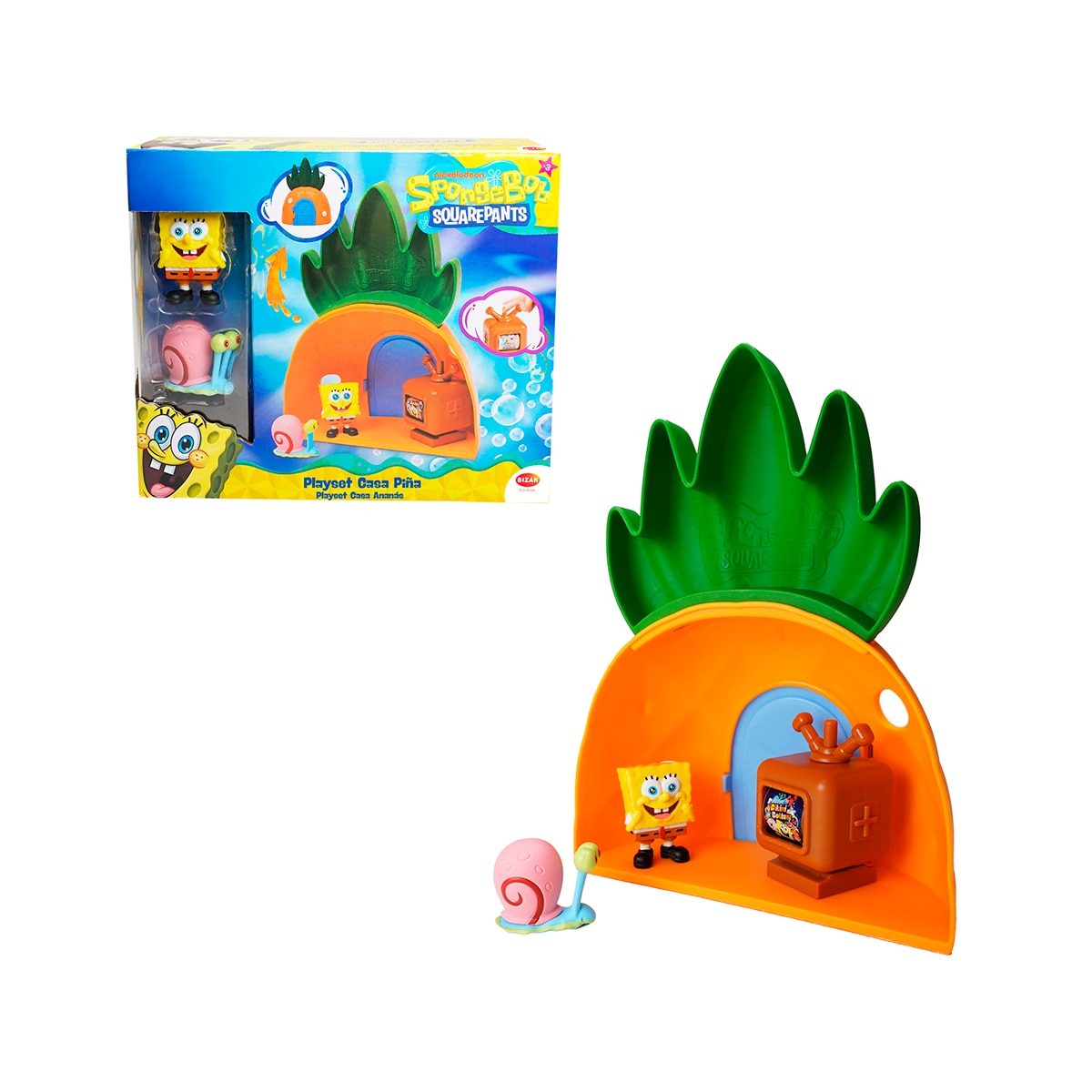 Playset casa piña Bob esponjas casa piña con 2 figuras Bizak 5