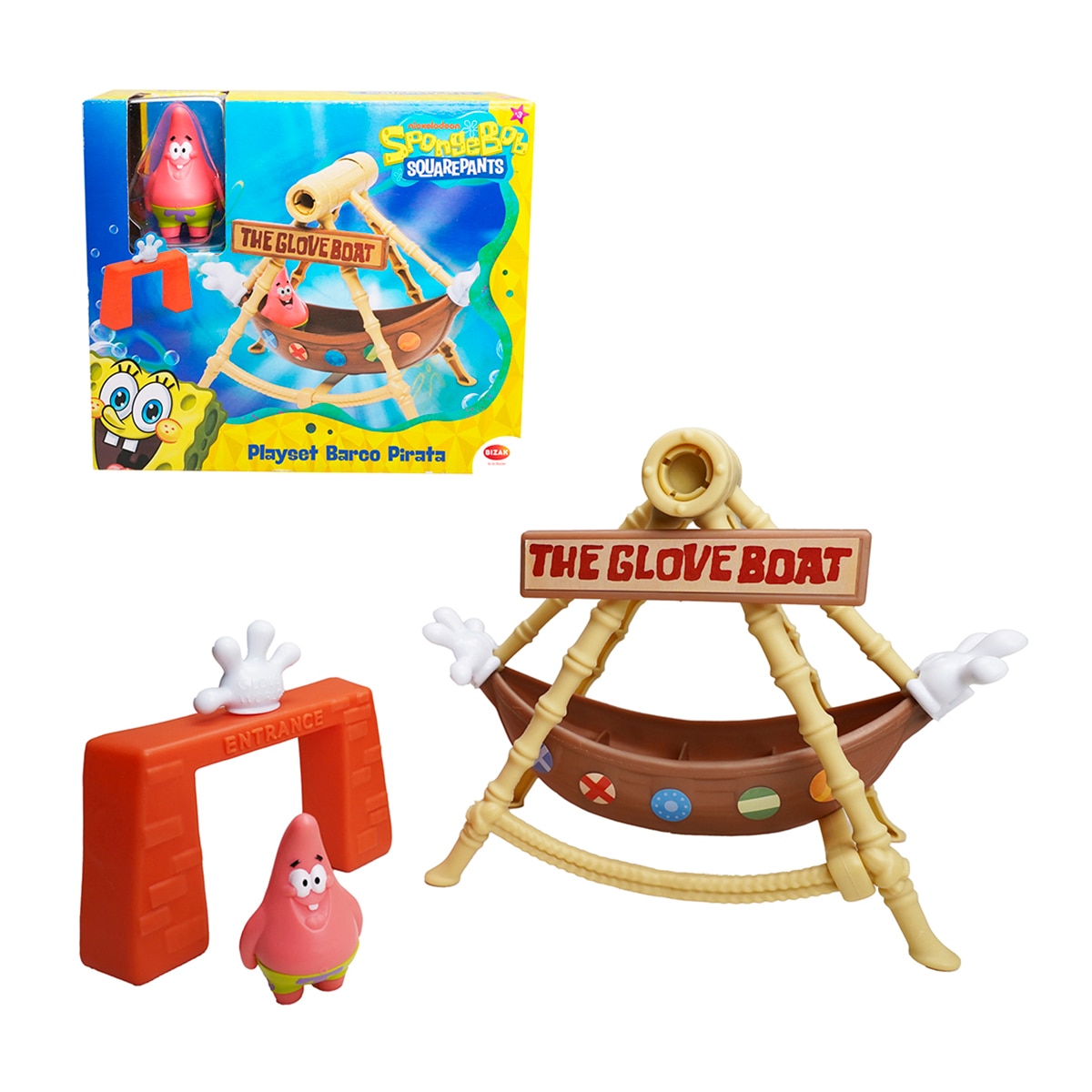 Imagen 0 de Playset barco pirata Bob Esponja barco pirata con figuras y accesorios Bizak