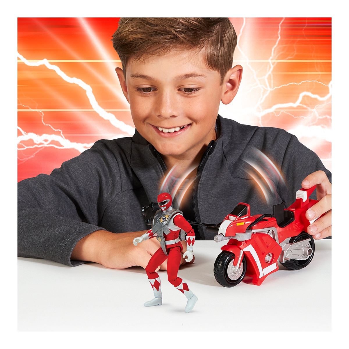 Vehículo Power Rangers moto combate con figura Bizak 4