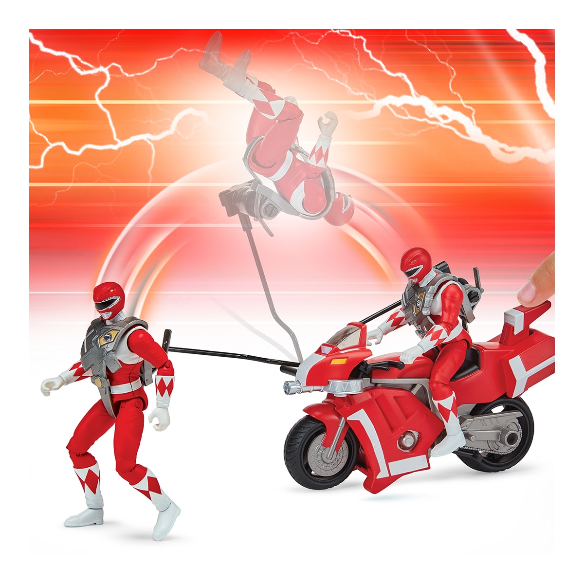 Vehículo Power Rangers moto combate con figura Bizak 5