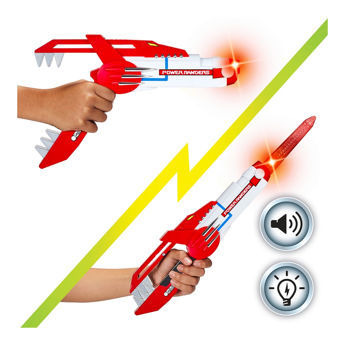 Juguete electrónico Power Rangers transformable espada con luces y sonidos Bizak 2