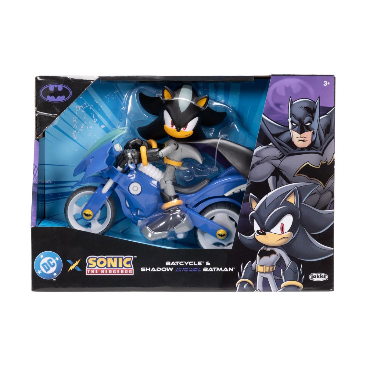 Figura Premium 13 cm Shadow Batman con Batmoto DC x Sonic The Hedgehog Jakks 2