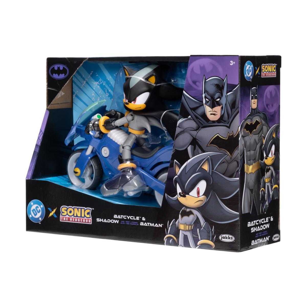Figura Premium 13 cm Shadow Batman con Batmoto DC x Sonic The Hedgehog Jakks 3