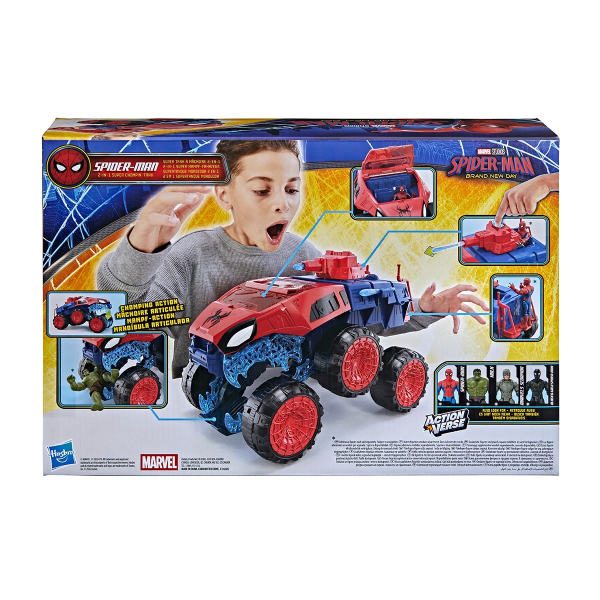 Figuras de acción y accesorios Supertanque mordedor 2 en 1 Spider-Man Hasbro 3