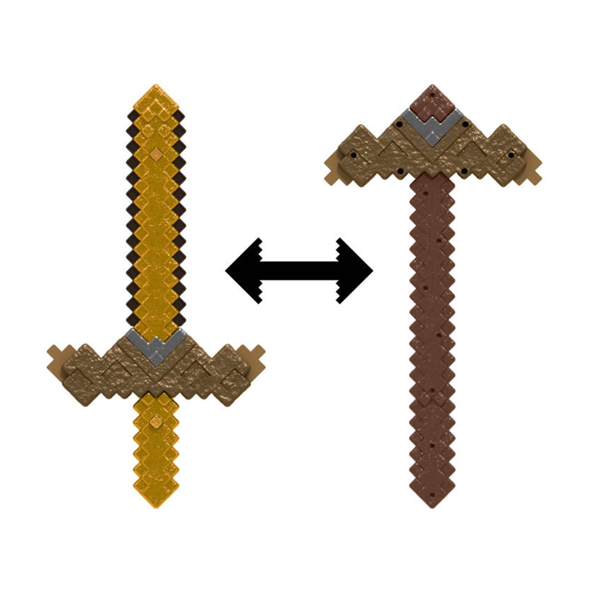Imagen 1 de Accesorio transformable inspirado en el videojuego Minecraft Espada-Pico 2 en 1 Minecraft Mattel