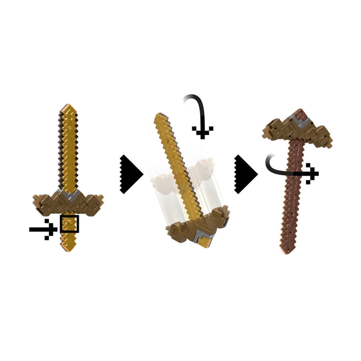 Imagen 5 de Accesorio transformable inspirado en el videojuego Minecraft Espada-Pico 2 en 1 Minecraft Mattel