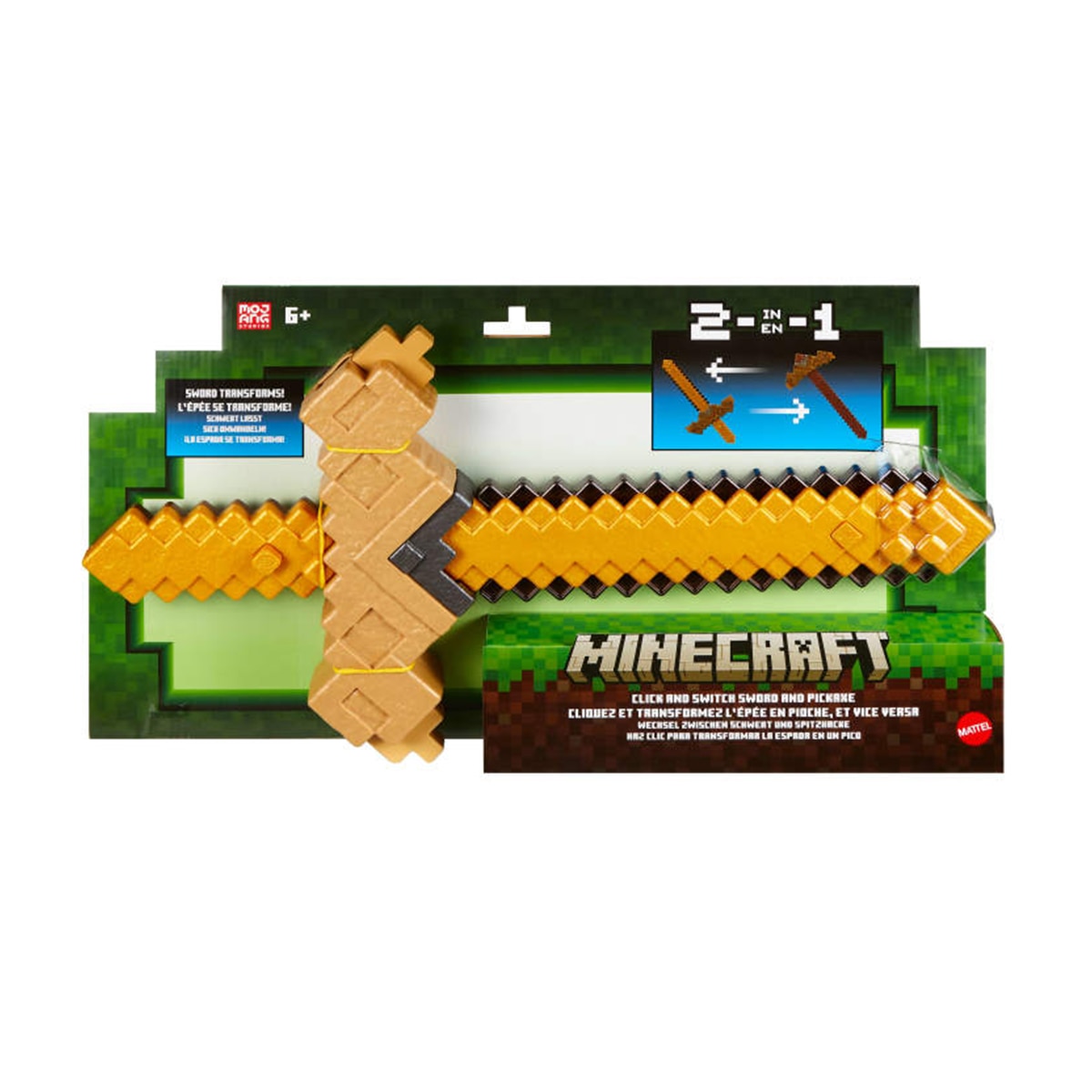 Imagen 6 de Accesorio transformable inspirado en el videojuego Minecraft Espada-Pico 2 en 1 Minecraft Mattel
