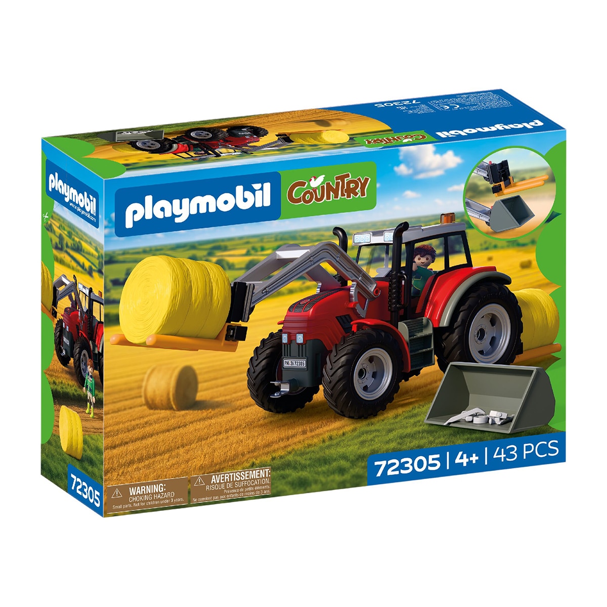 Playmobil - Tractor grande con pacas de heno Playmobil Country.