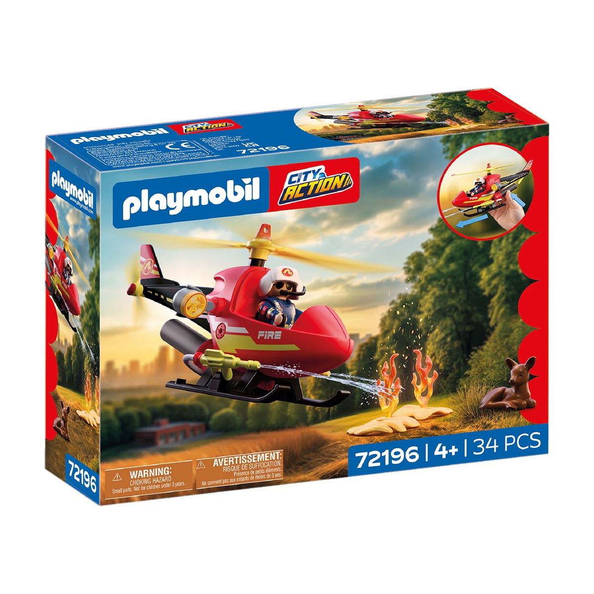 Playmobil - Helicóptero de bomberos Playmobil City Action.