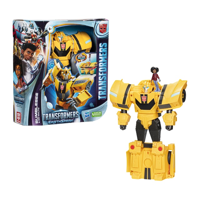 Imagen 0 de Figura Figuras Transformers Earthspark  Cambiador De Giro Bumblebee Y Mo Malto
