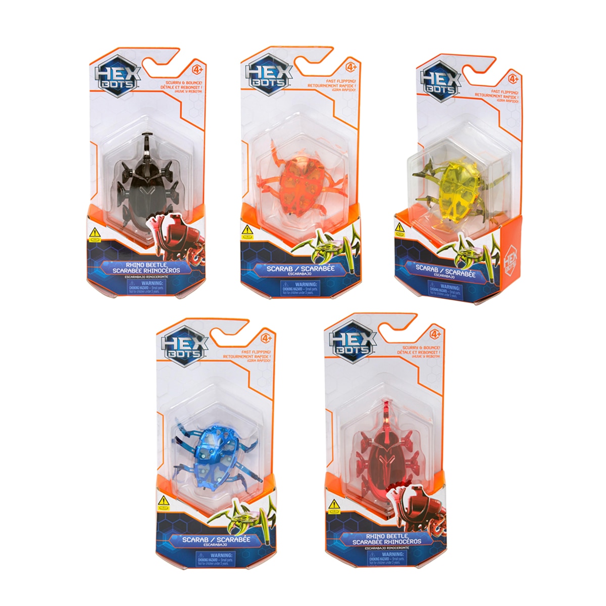 Imagen 0 de Robots radio control Escarabajo Rhino robótico figura autónoma mecánica  Hex Bots Spin Master