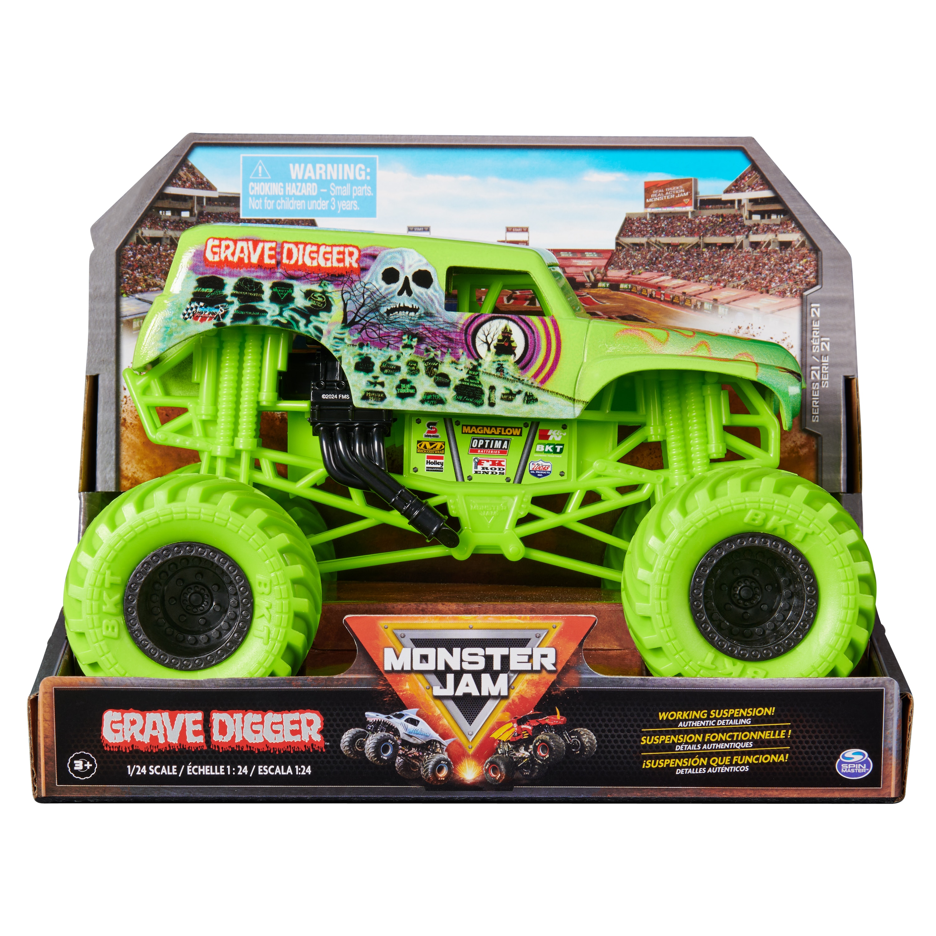 Vehículo 1:24 Die Cast GravDigger Monster Jam 2