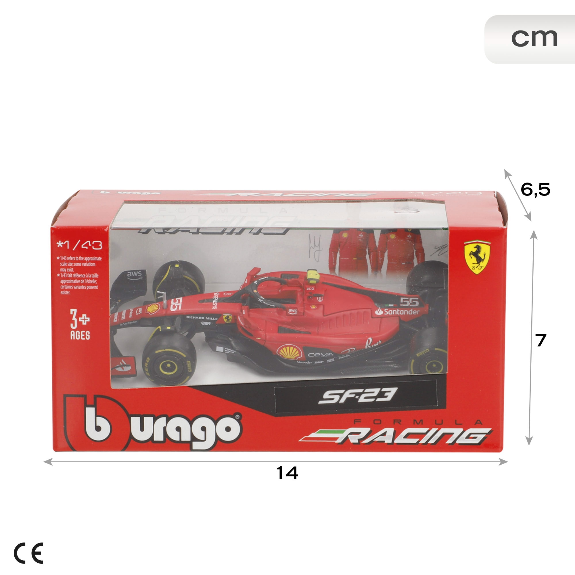 Ferrari F1 Racing SF23 (#55 Carlos Sainz) Metal 1:43 Burago 7