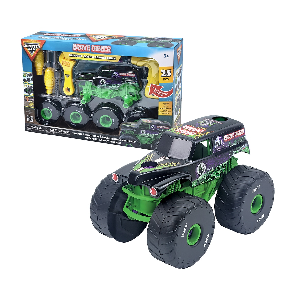 Coche radiocontrol MJ Mechanix 1:18 Build'N Re Build Asst Monster Jam Famosa 2