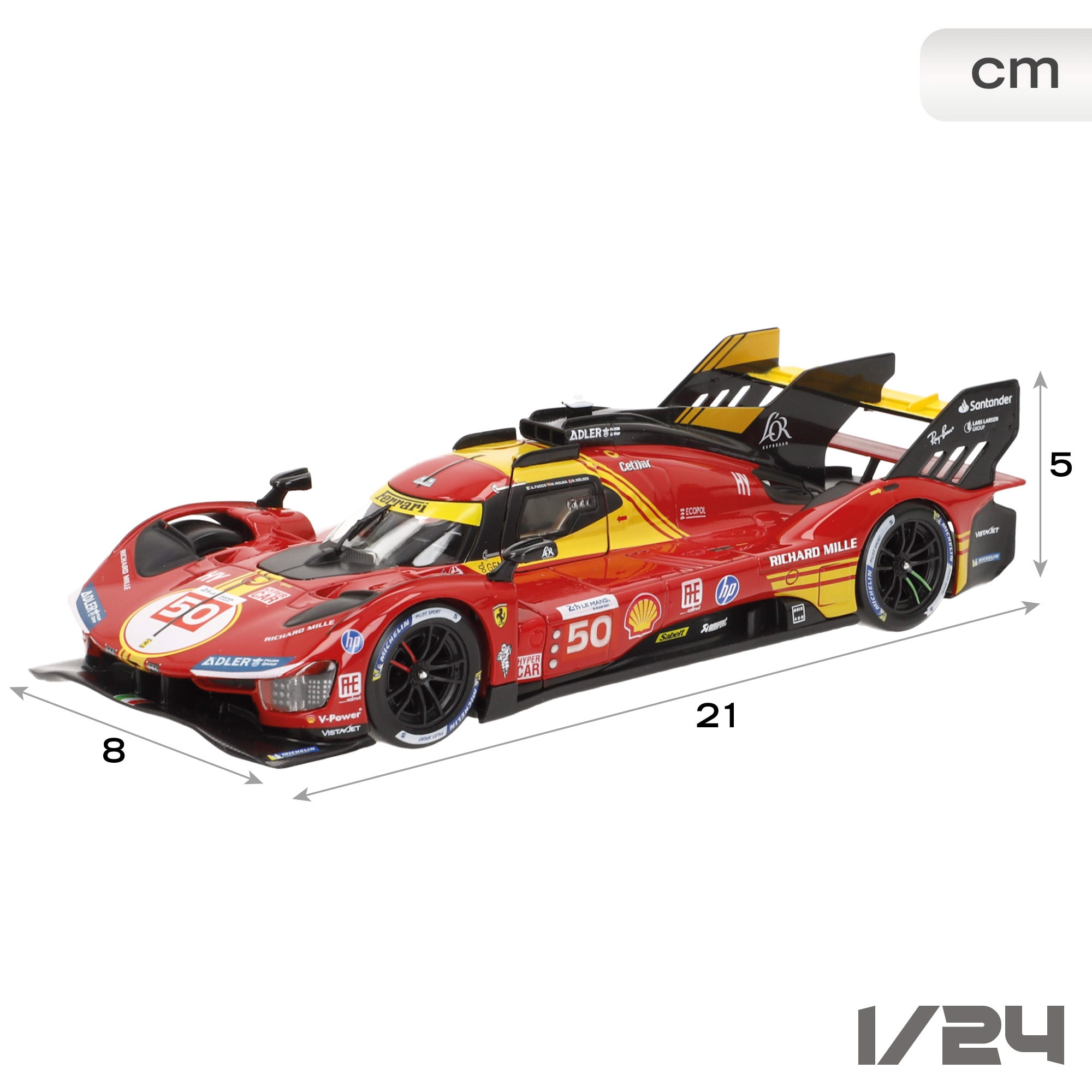 Ferrari 499p Lmh N.º50 Escala 1:24 Carro De Coleção Com Licença Oficial 4