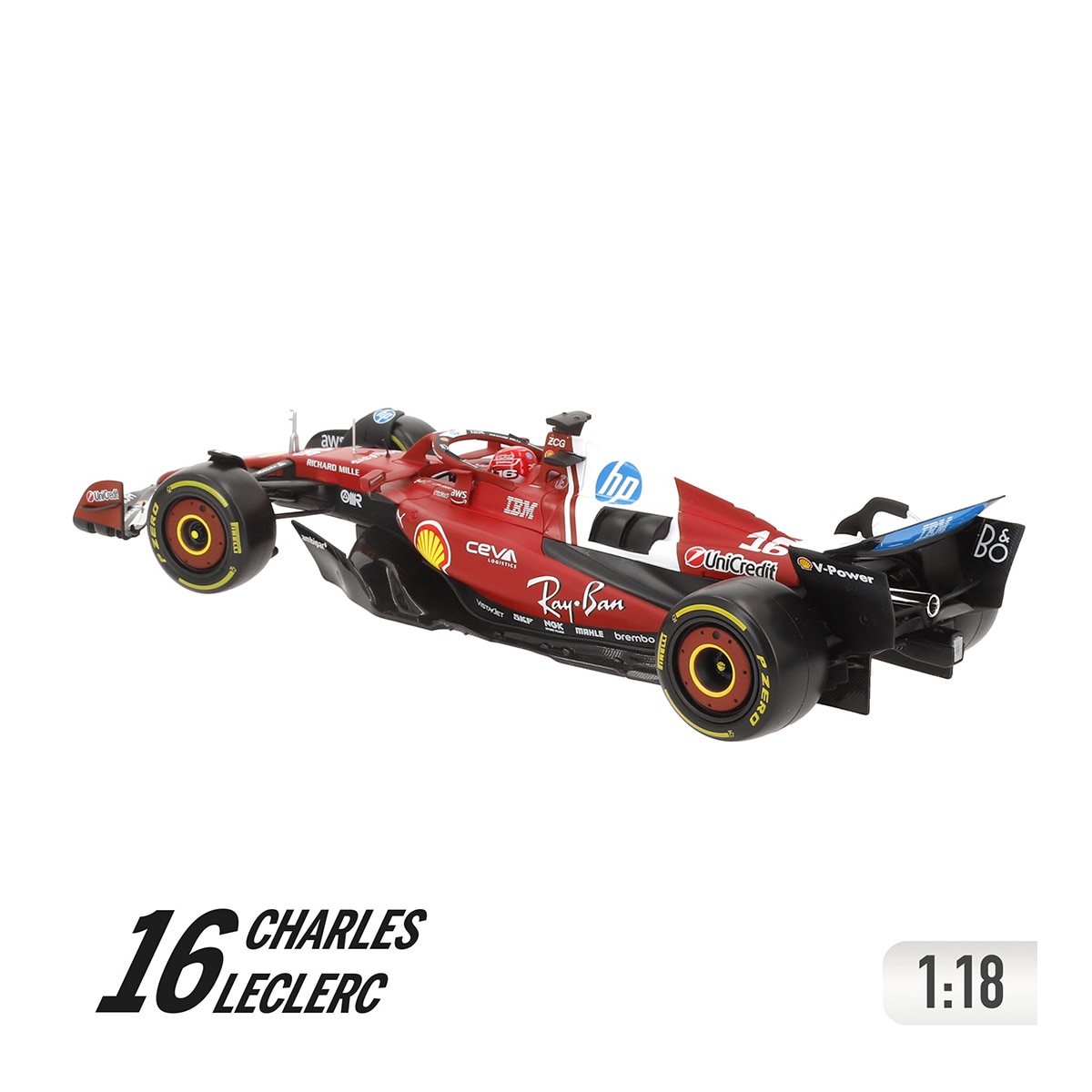 Coche F1 escala 1:18 Sf-25 16 Leclerc Ferrari Burago 2