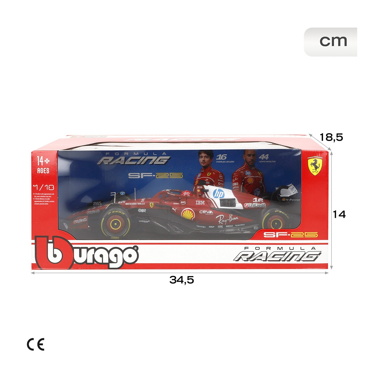 Coche F1 escala 1:18 Sf-25 16 Leclerc Ferrari Burago 7