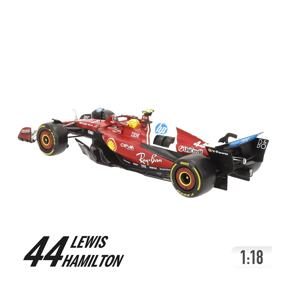 Coche F1 escala 1:18 Sf-25 44 Hamilton Ferrari Burago 2