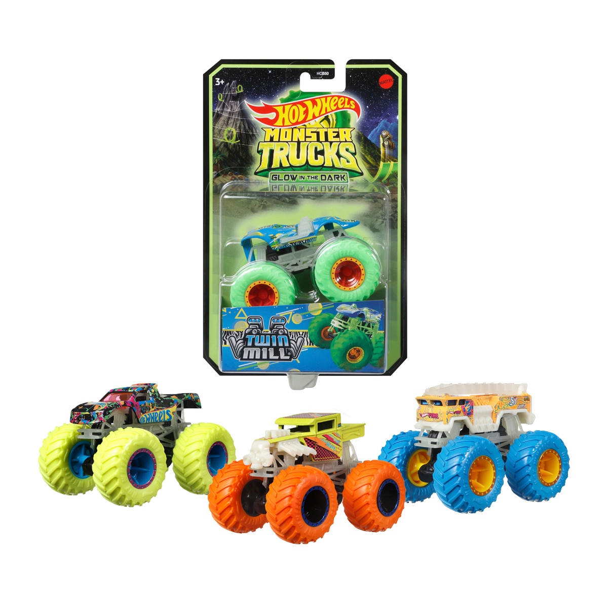Hot Wheels Monster Trucks Vehículo Glow Coche 1