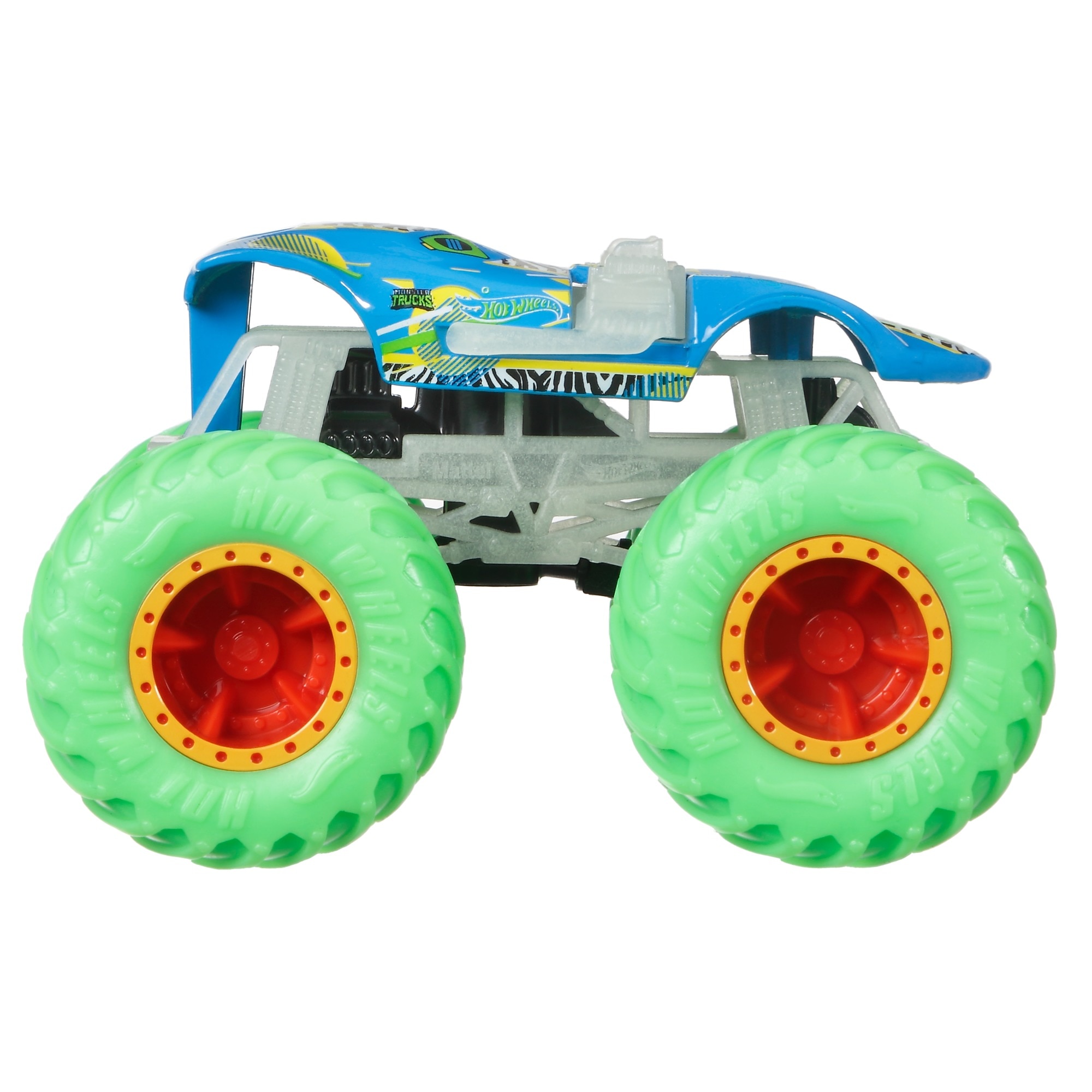 Hot Wheels Monster Trucks Vehículo Glow Coche 6