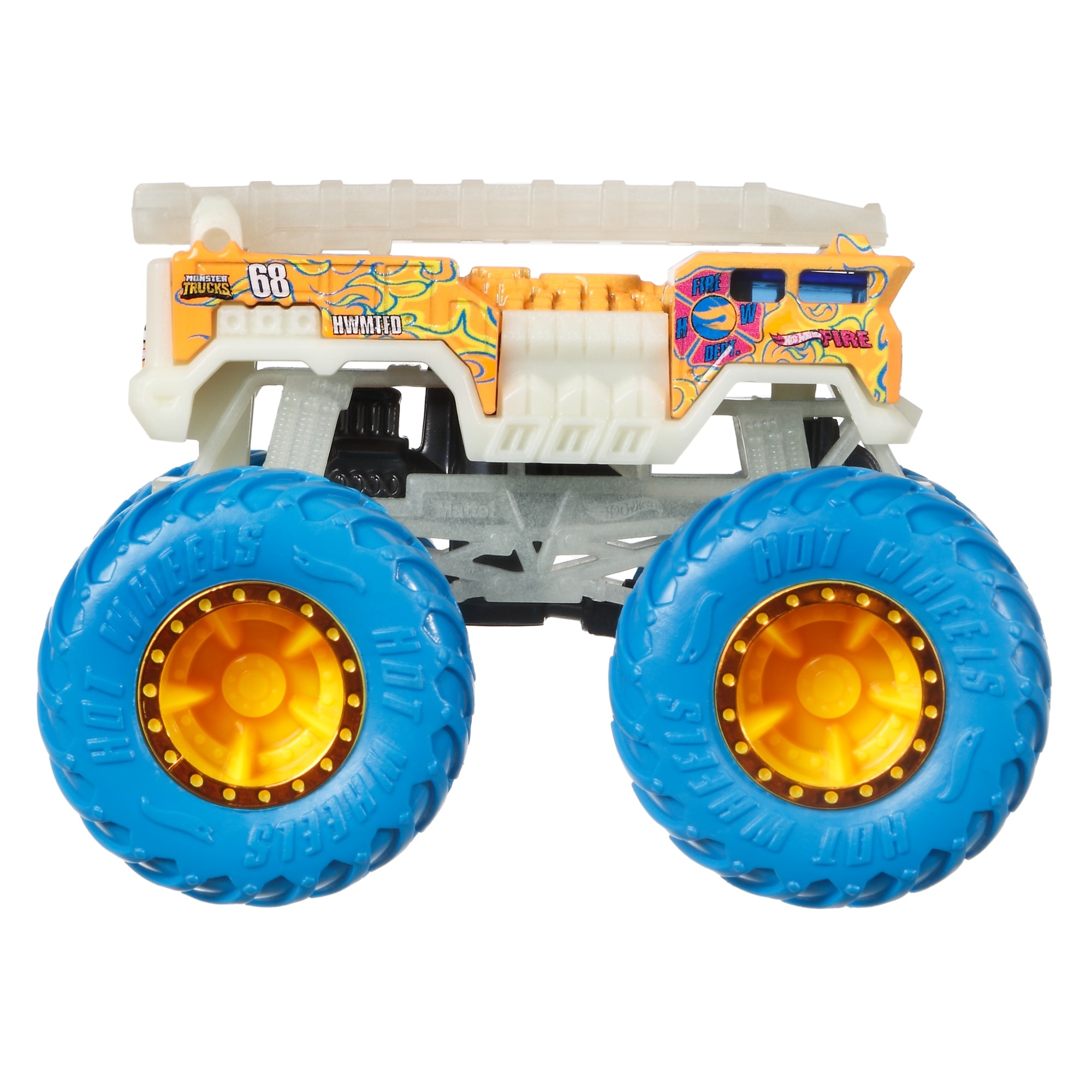 Hot Wheels Monster Trucks Vehículo Glow Coche 7