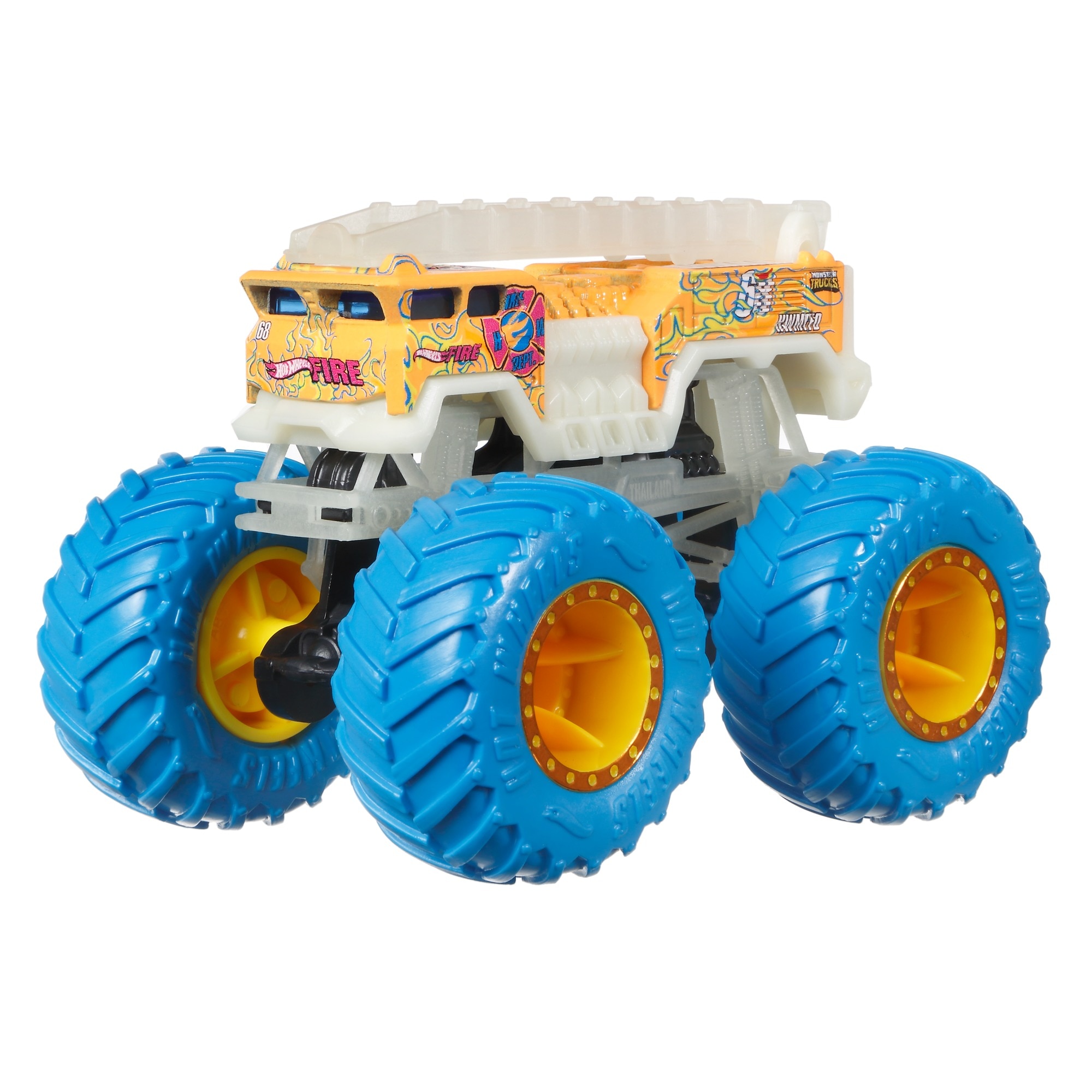 Hot Wheels Monster Trucks Vehículo Glow Coche 8