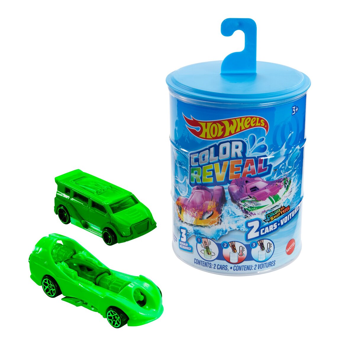 Coche de juguete que cambia de color con el agua modelo surtido Hot Wheels Color Reveal 3