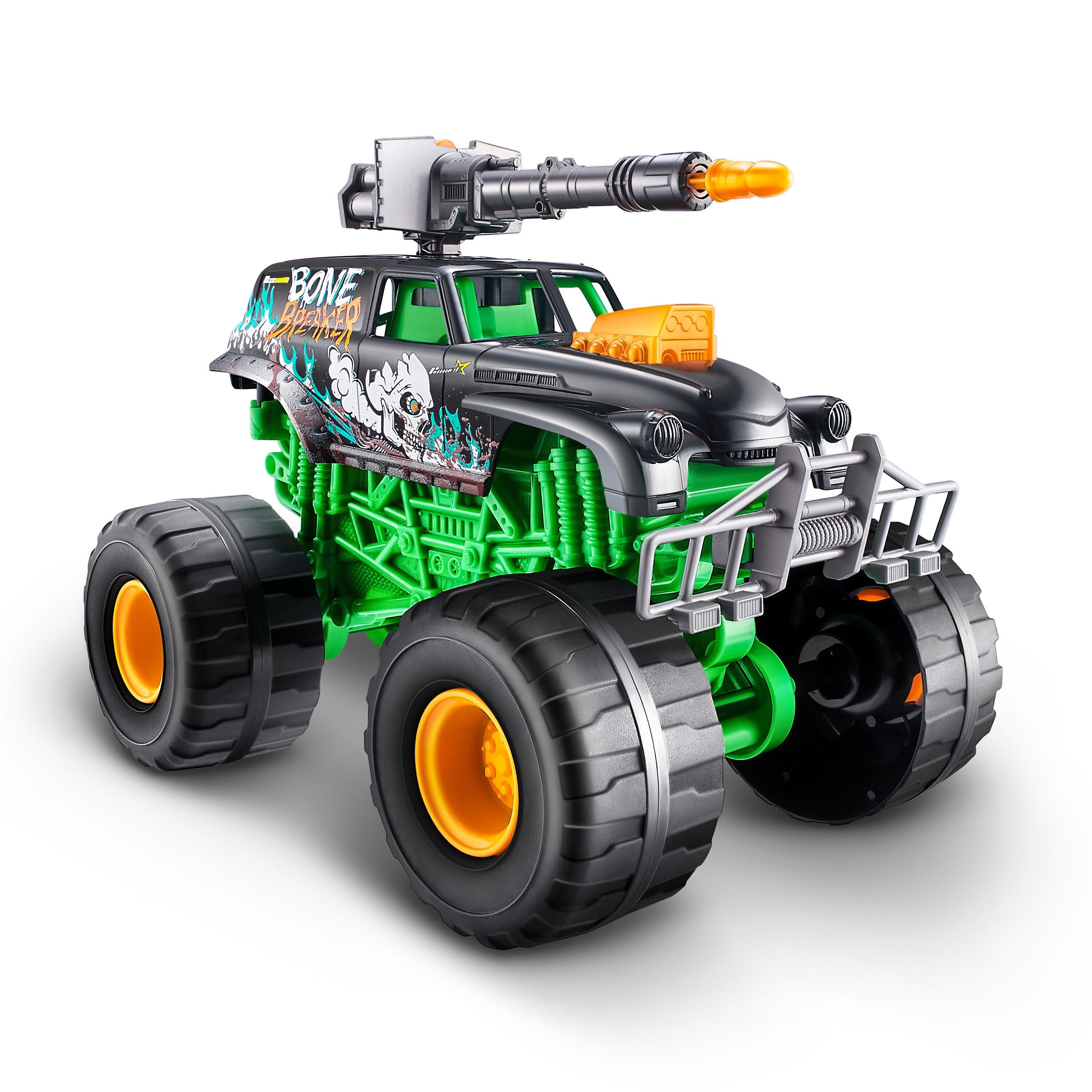 Vehículo Metal Machines-Monster Truck Wars con lanzador, luces y sonido 6