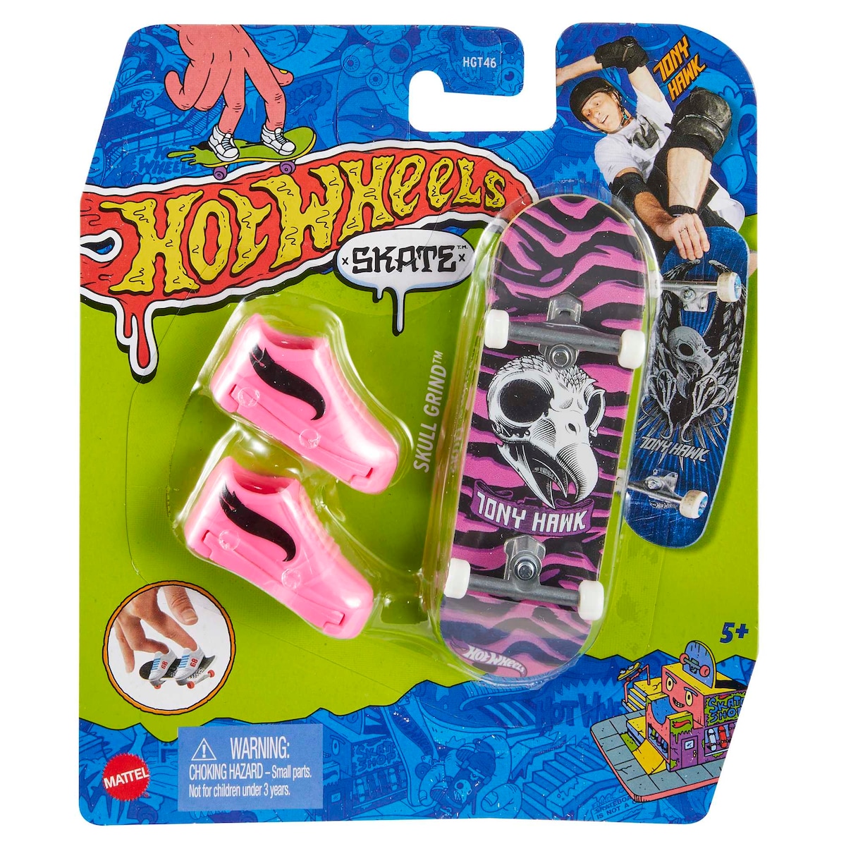 Hot Wheels Skate Monopatín de juguete con zapatillas para dedos