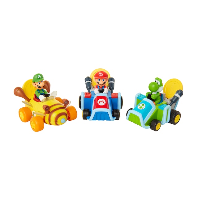 Vehículos surtidos Mini Kart Racers con moneda y retro fricción Super Mario Nintendo